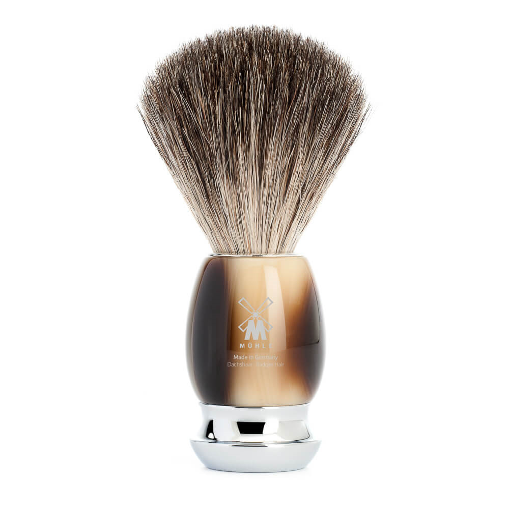 M? Hle Pure Badger Barberkost  21 Mm  Vivo  Brunt Horn