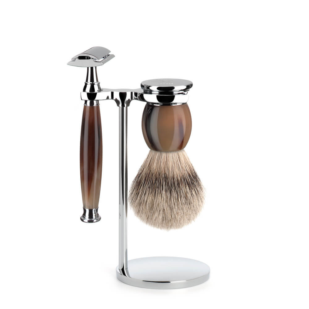 M? Hle Barbersæt Med De Skraber  Barberkost Og Holder  Sophist  Genuine Horn