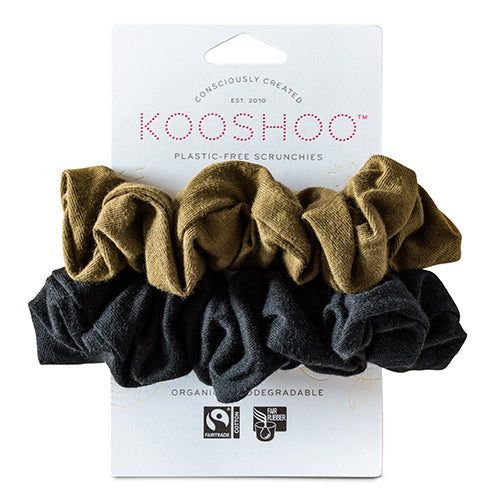 Kooshoo Hår Scrunchie Black Olive   Stk øko   Plastikfri